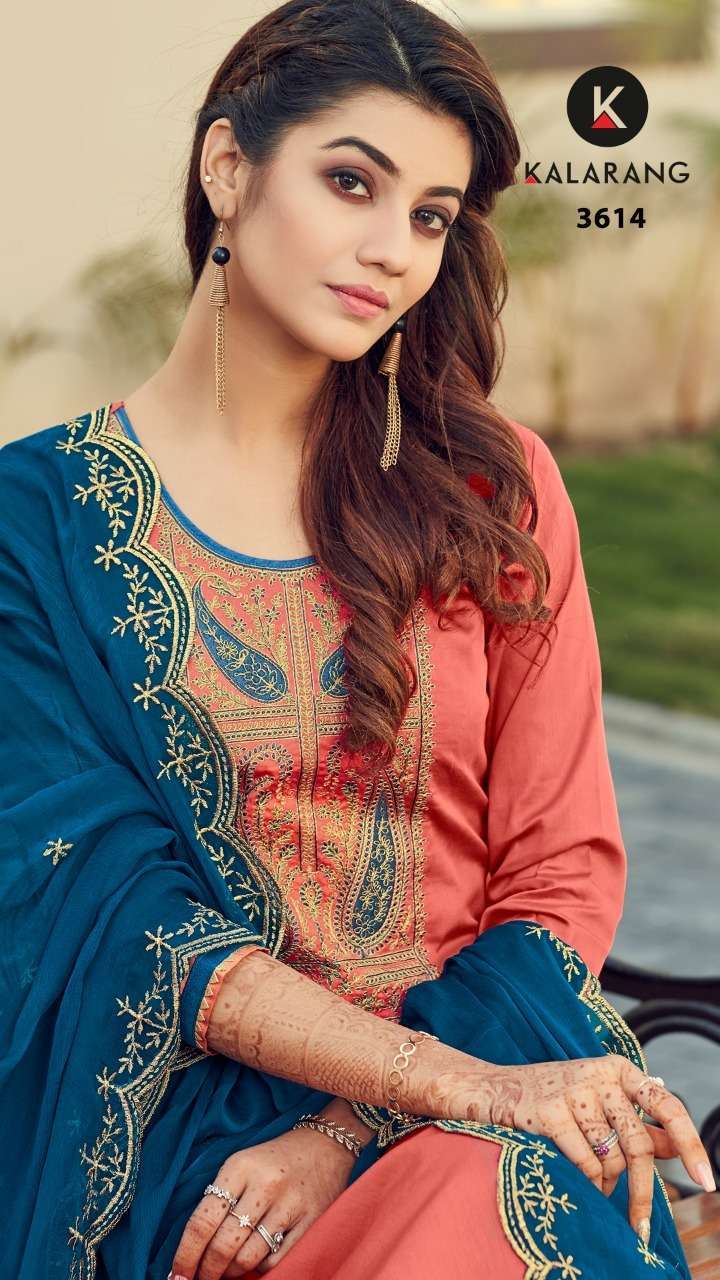 kalarang roshani series 3611-3614 jam silk cotton suit