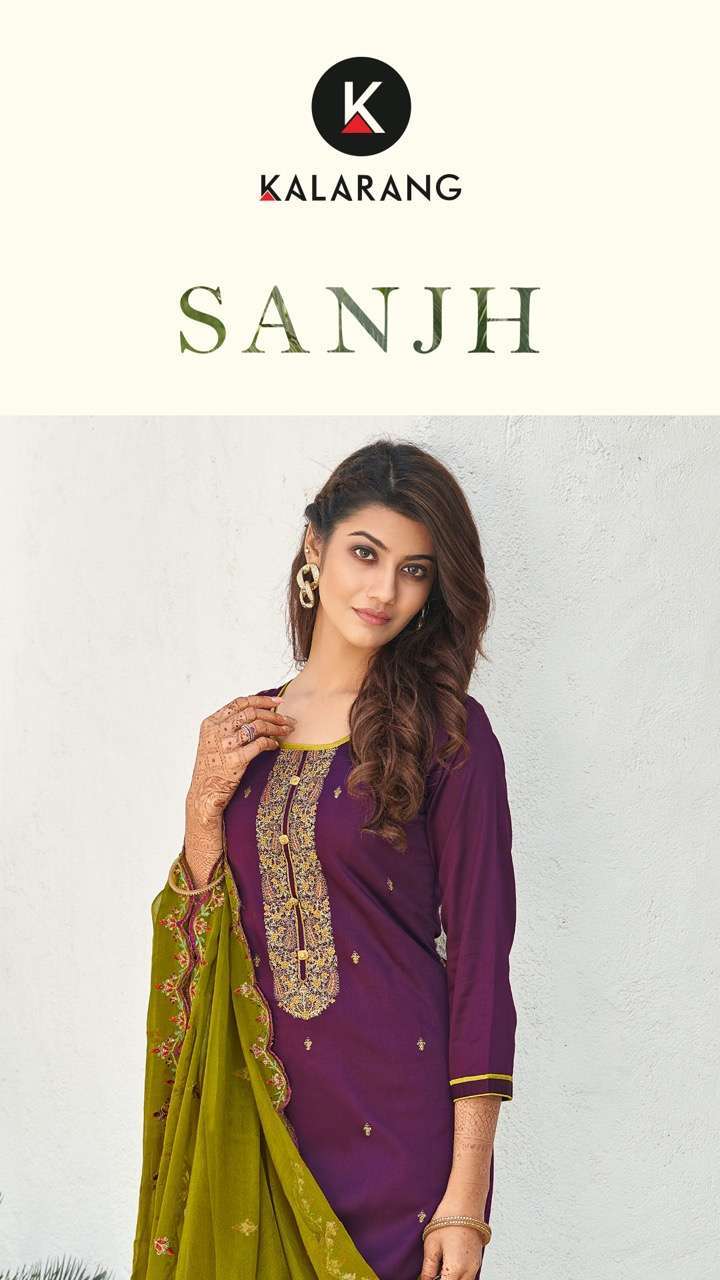 kalarang sanjh series 3601-3604 jam silk cotton suit