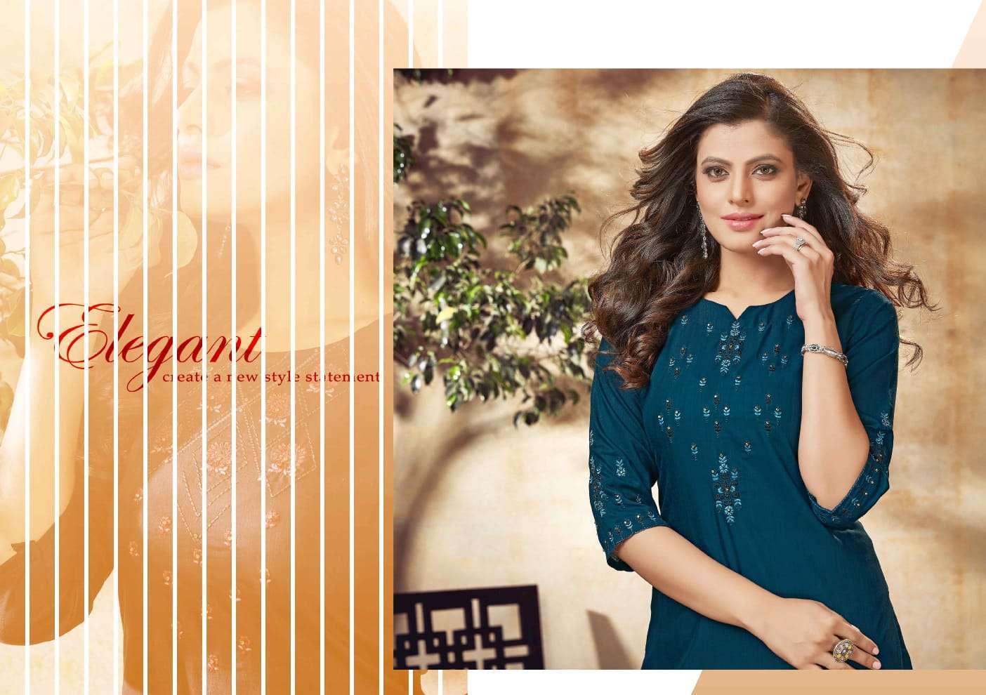 kalaroop adhira series 13292-13299 fancy rayon kurti
