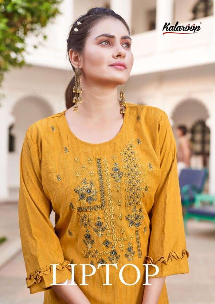 kalaroop lipton series 13175-13180 weaving Heavy fancy Rayon kurti