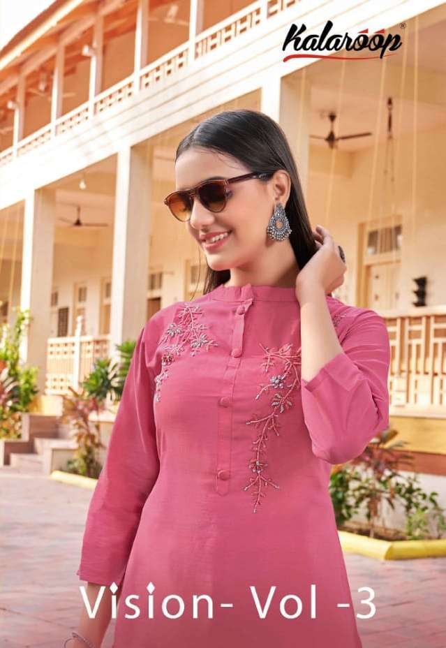 kalaroop vision vol 3 series 13362-13367 silk liva kurti 
