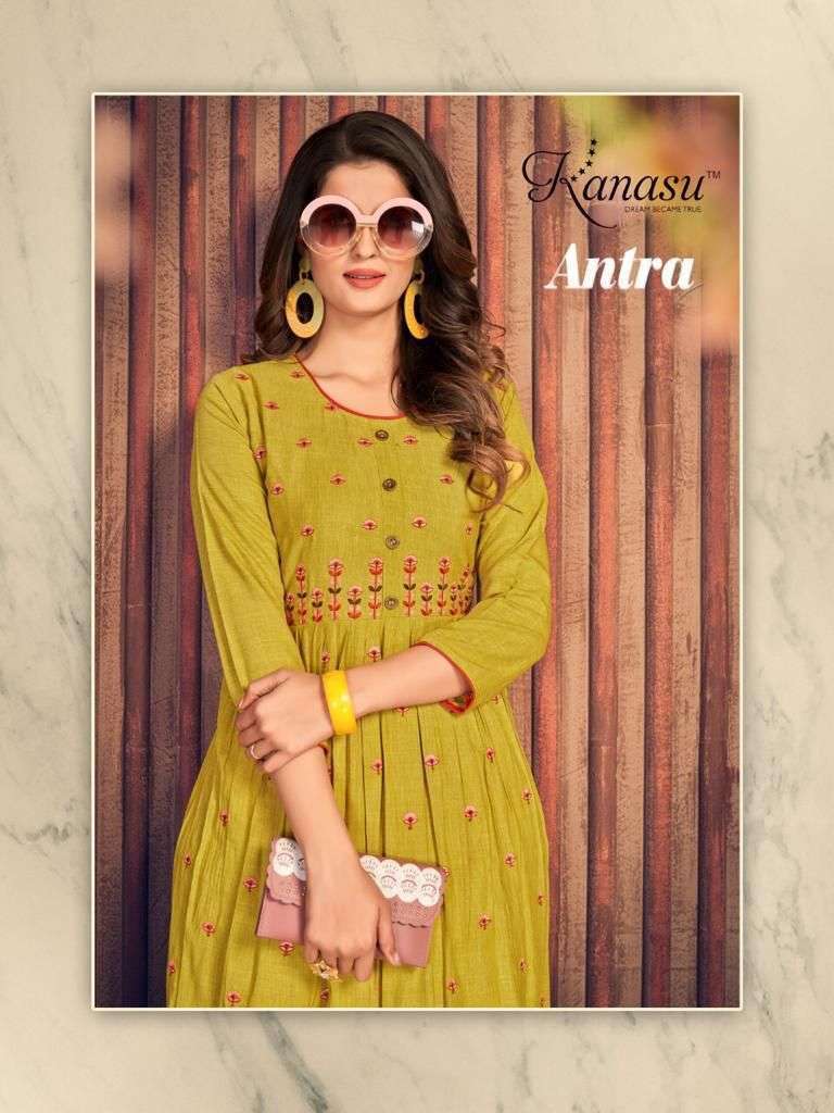 kanasu antra series 3001-3008 14 kg rayon kurti 