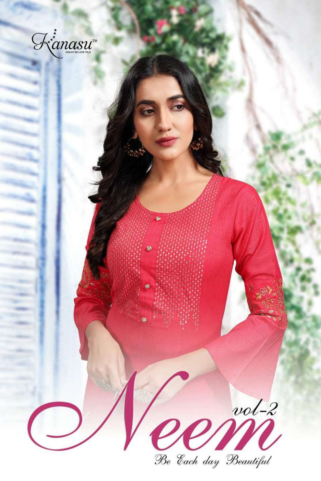kanasu neem vol 2 series 101-108 heavy rayon liquid kurti 