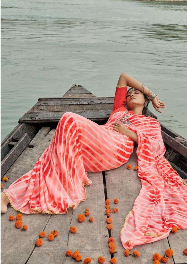 KASHVI ALVEERA DESIGNER DULL MOSS SAREE 