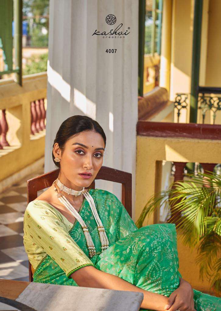 kashvi apsara series 4001-4010 organza silk saree