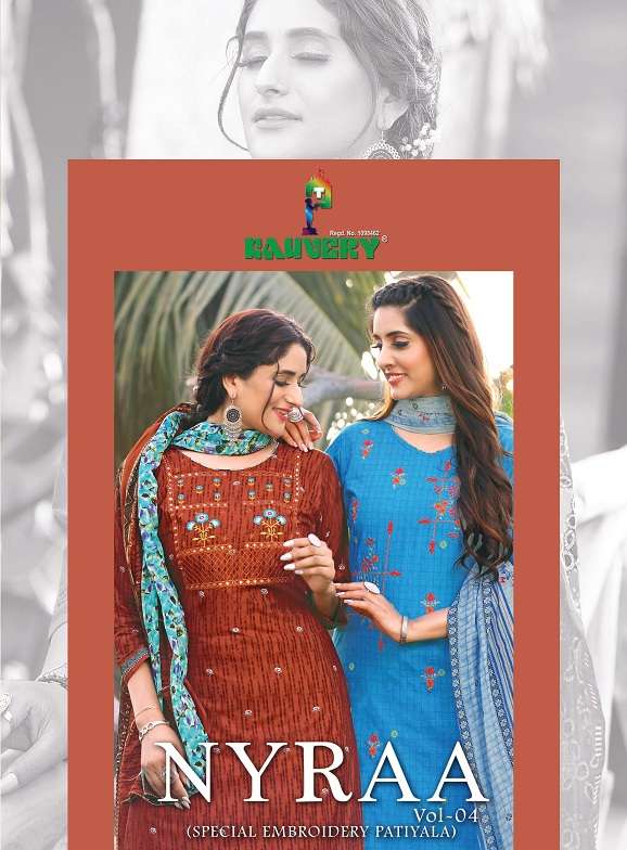 Kauvery Nyraa Vol-4 series 4001-4016 pure cotton readymade suit