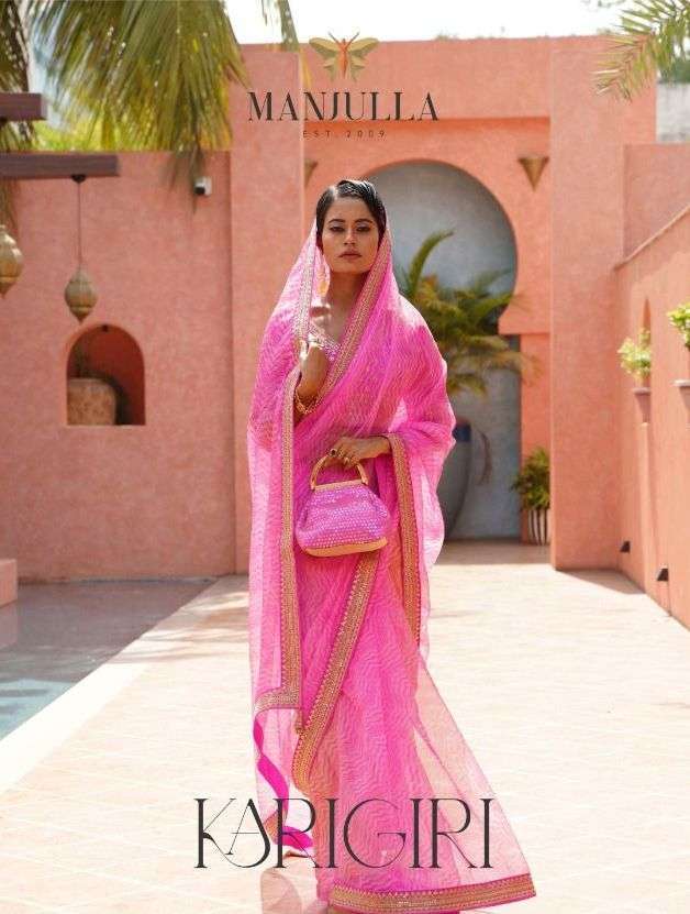 manjula karigiri series 3287 organza saree