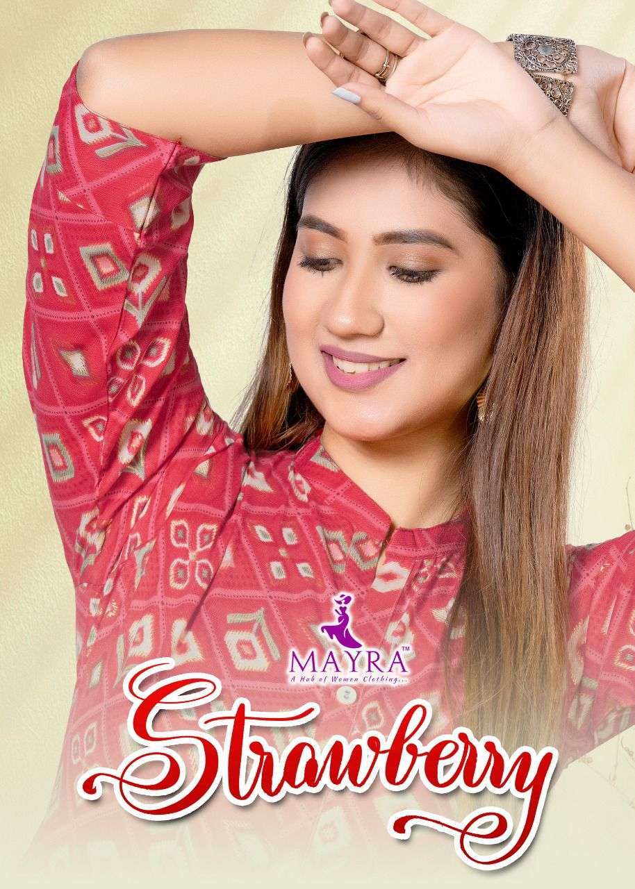 mayra strawberry series 331-338 rayon capsule kurti