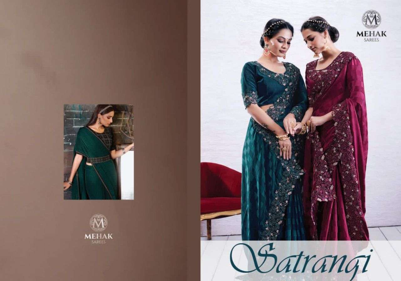 MEHAK SATRANGI DESIGNER SATIN GEORGETTE SAREE 