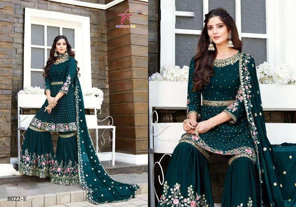 mishaal fab 8022 series A to F heavy georgette readymade suit 