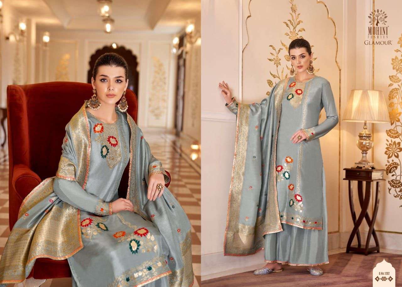 MOHINI GLAMOUR VOL-112 DESIGNER PURE VISCOSE DOLA JACQUARD SAREE 