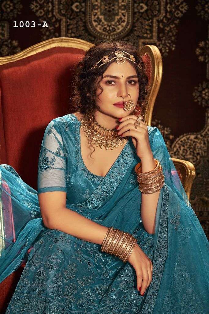 mrudangi maharani colour 1003 design net lehenga