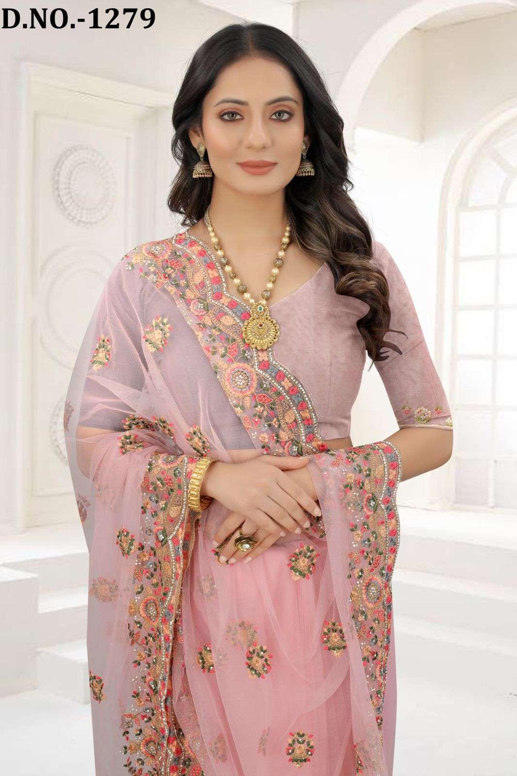 NARI EMERGING DESIGNER NET EMBROIDERY SAREE