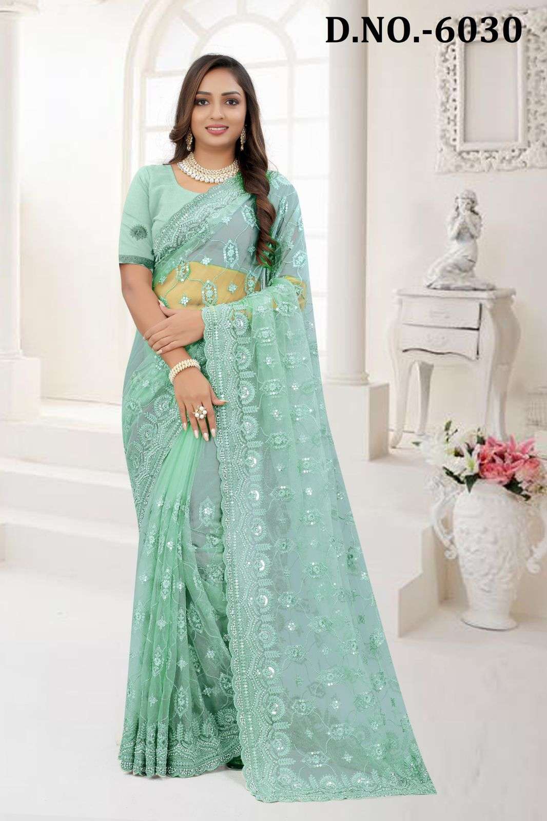 NARI FASHION ZORISTA DESIGNER NET SAREE 