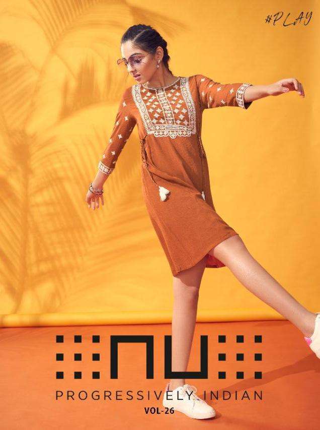 nu vol 26 series 2601-2606 rayon embroidery short tunics 