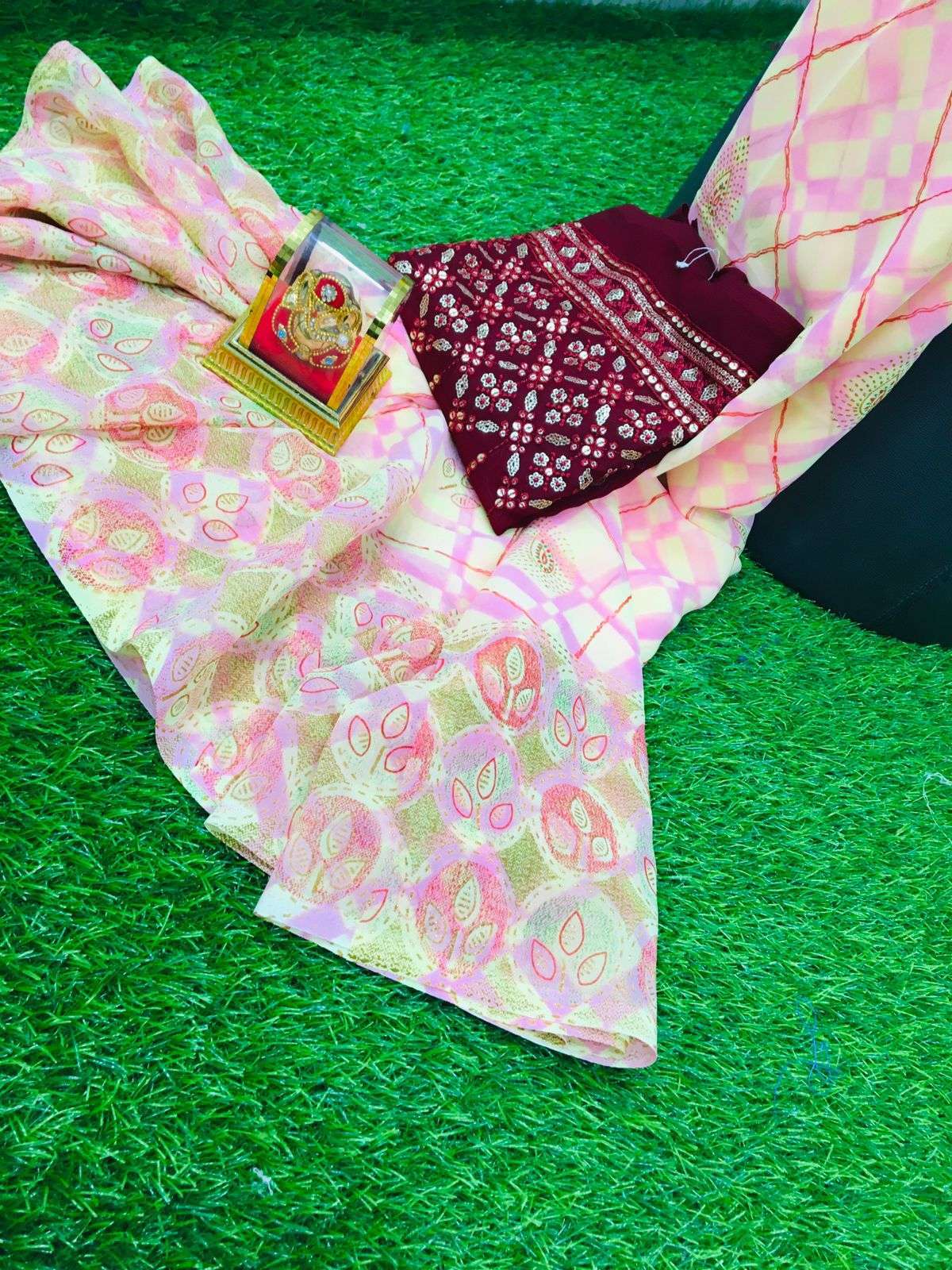 pr 1010 60gm foil mill print latest sarees collection