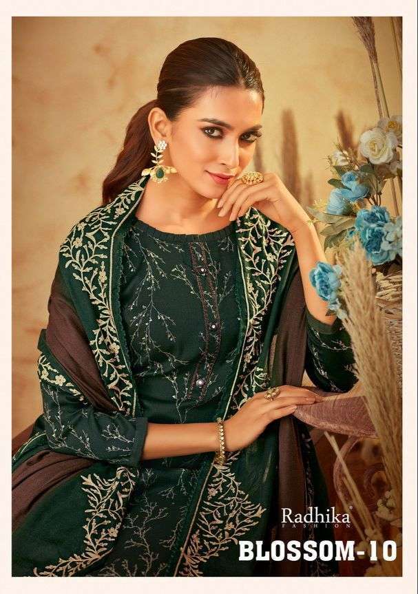 radhika blossom vol 10 series 31001-31008 cotton print suit