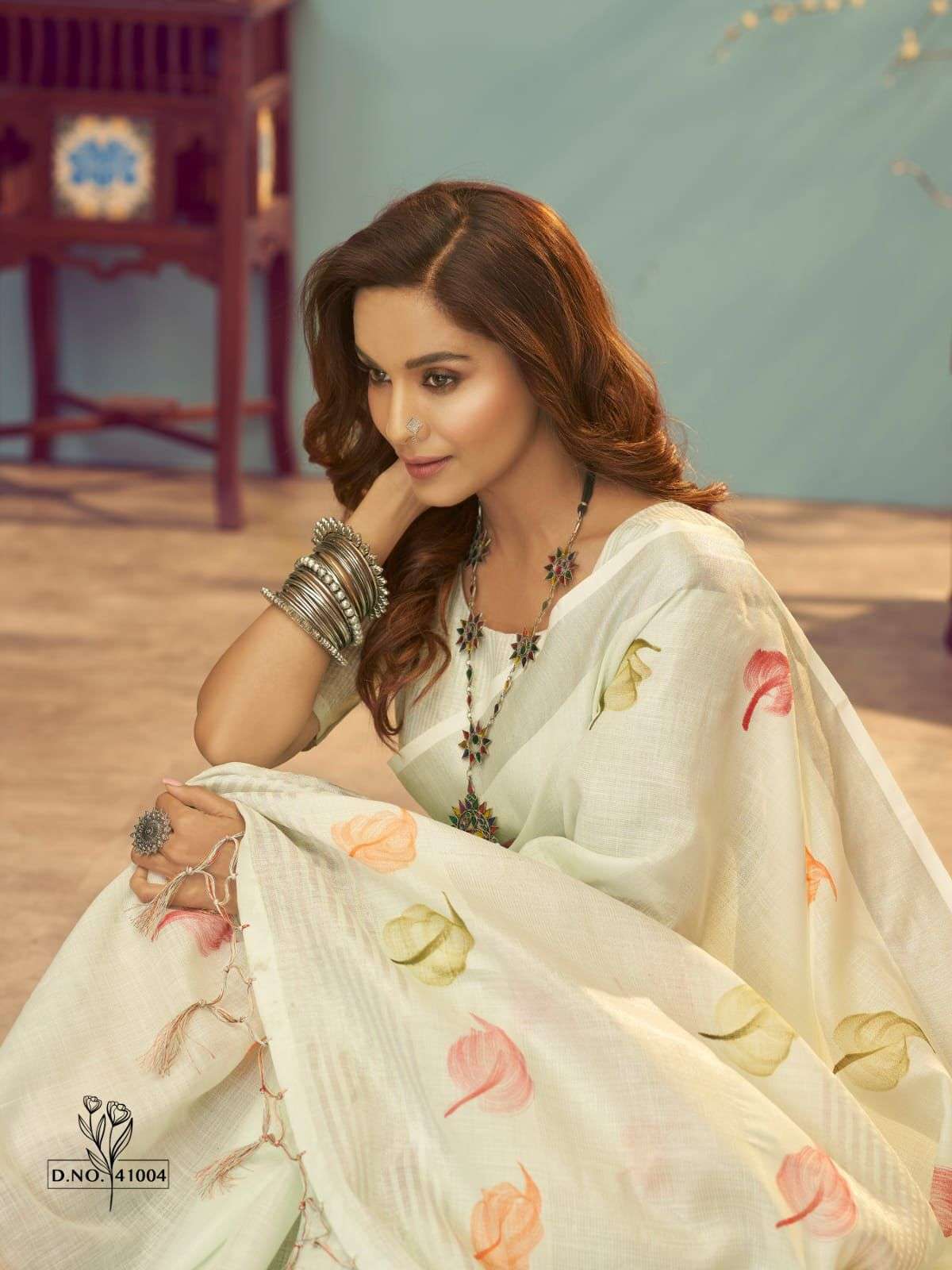 RAJPATH RASHMI SILK DESIGNER SOFT LINEN SILK SAREE 