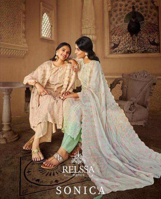relssa fabrics sonica heavy party wear branded ladies suits