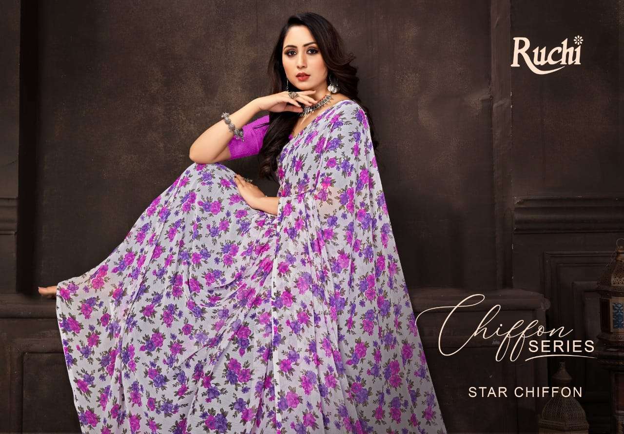 ruchi star chiffon vol 77 series 16801-16806 chiffon saree