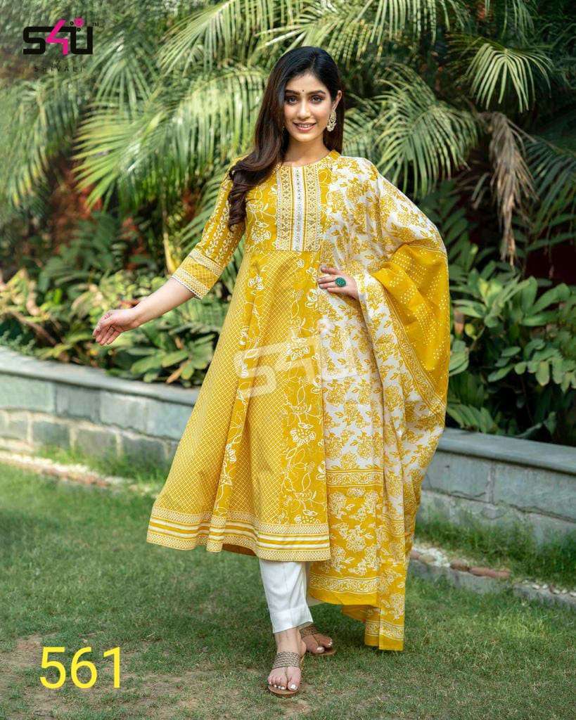 s4u 561 design readymade 3pc set top bottom with dupatta