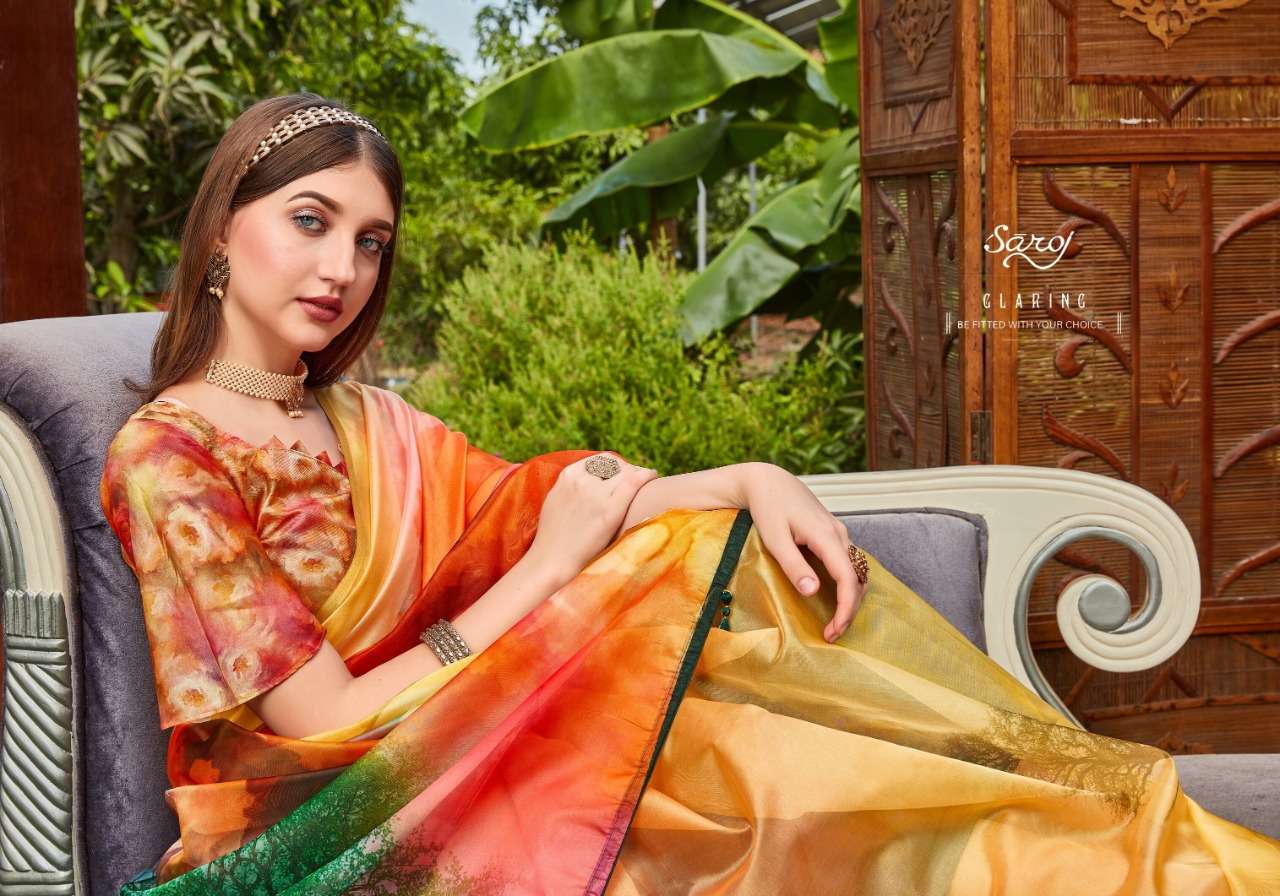 saroj rivvaa series 1001-1008 organza pure digital saree