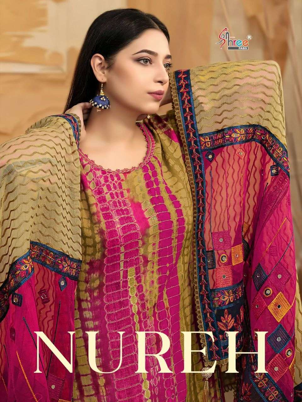 shree fabs nureh series 2258-2262 pure slub cotton suit