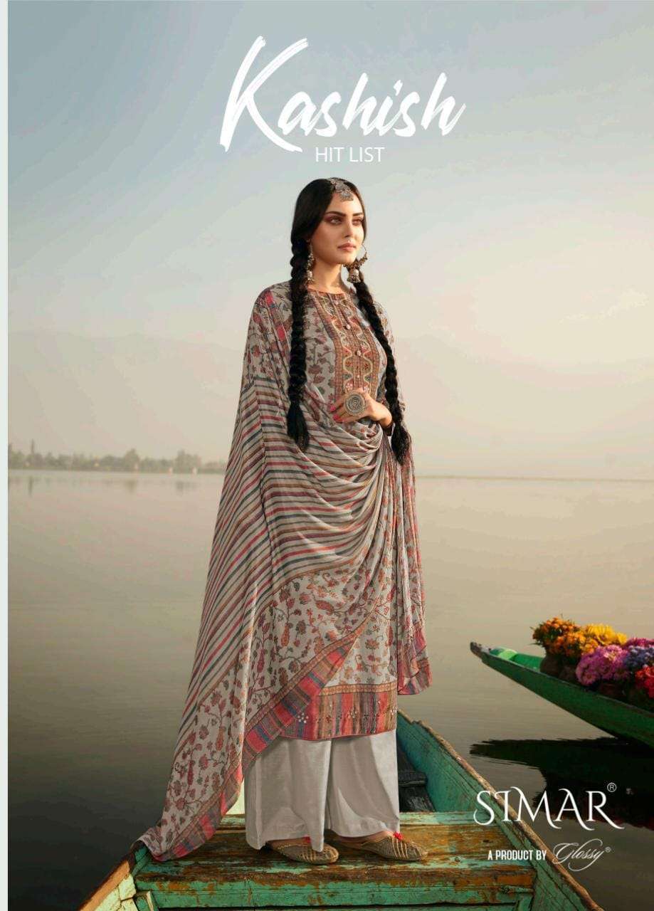 simar glossy kashish hitlist series 558-563 pure viscose muslin silk suit 