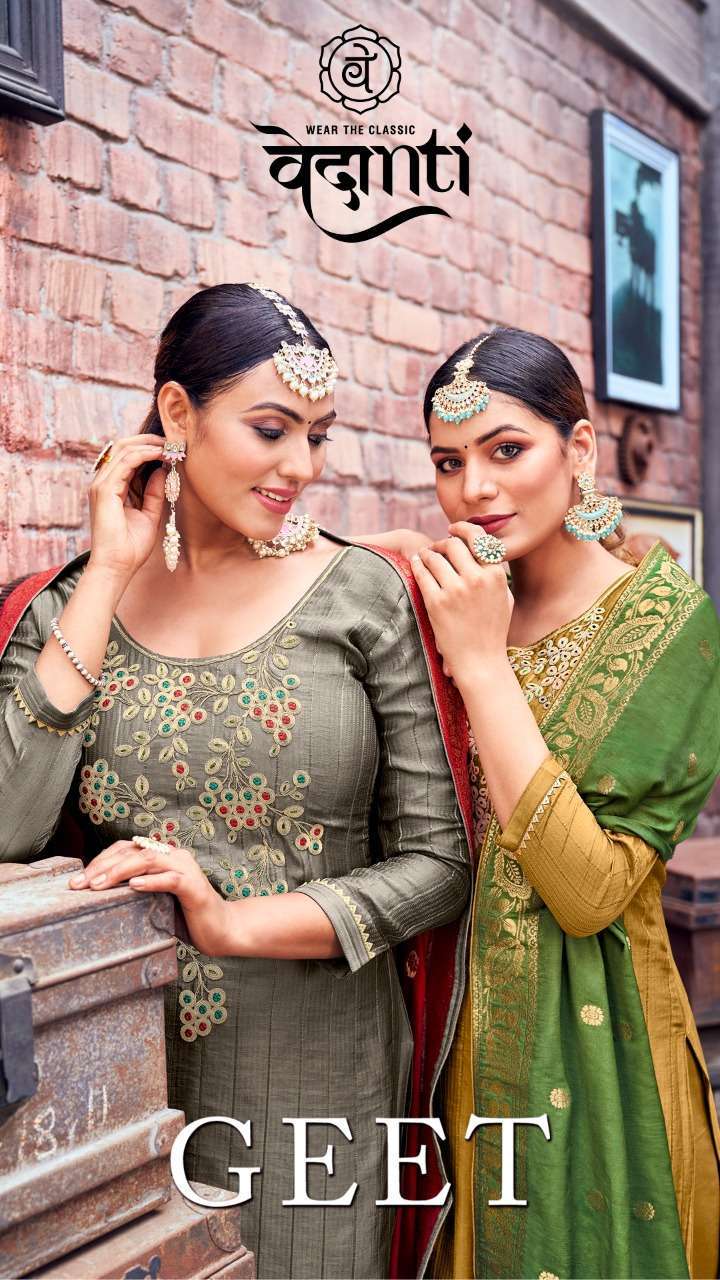 vedanti geet series 111-114 pure pattern muslin suit