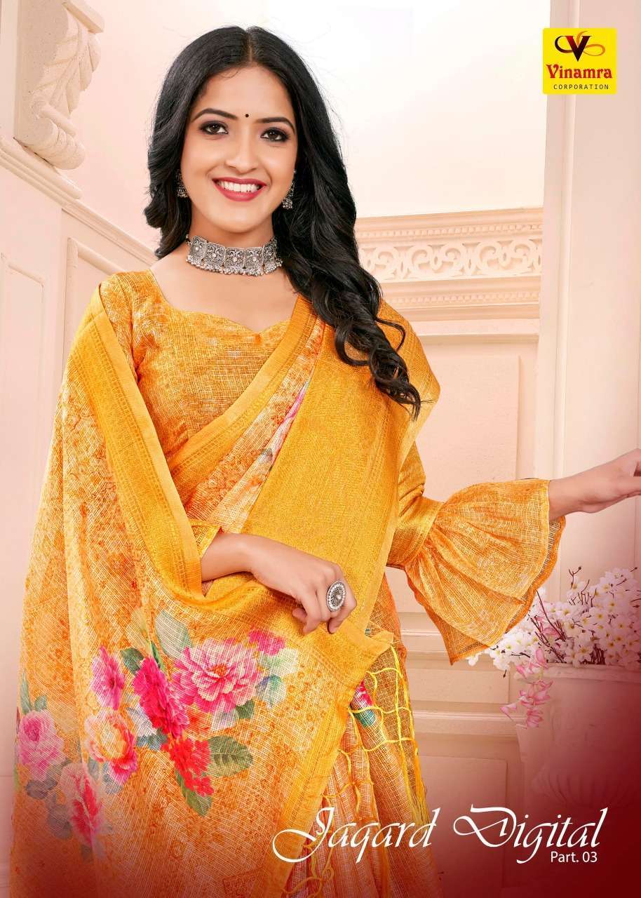 vinamra corporation jaqard digital vol 3 series 119-126 cotton saree