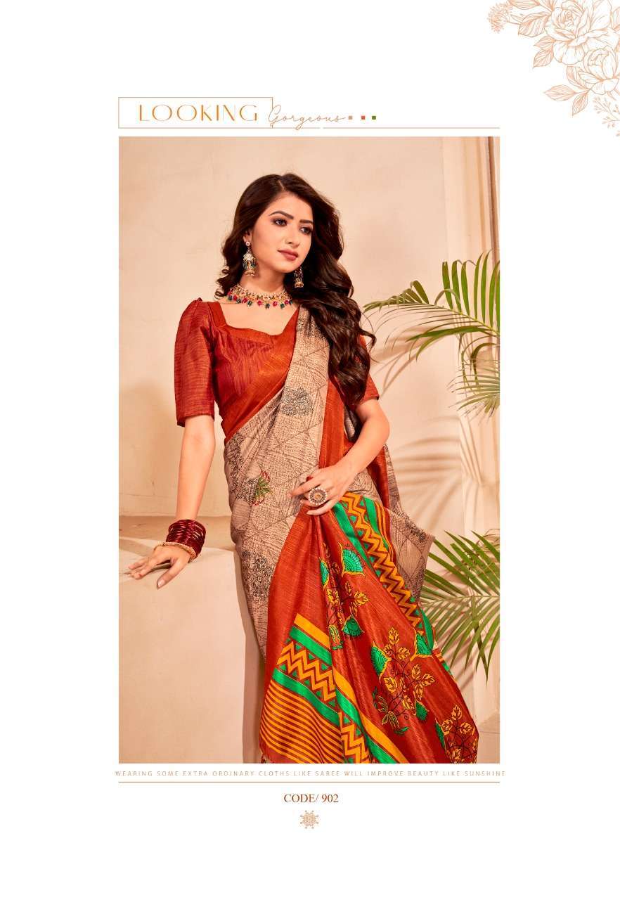 vinamra katki silk vol 1 series 901-908 semi cotton saree