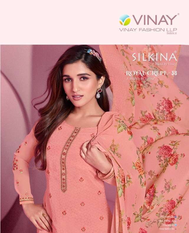 vinay royal crepe vol 38 silkina series 60541-60548 royal crape suit