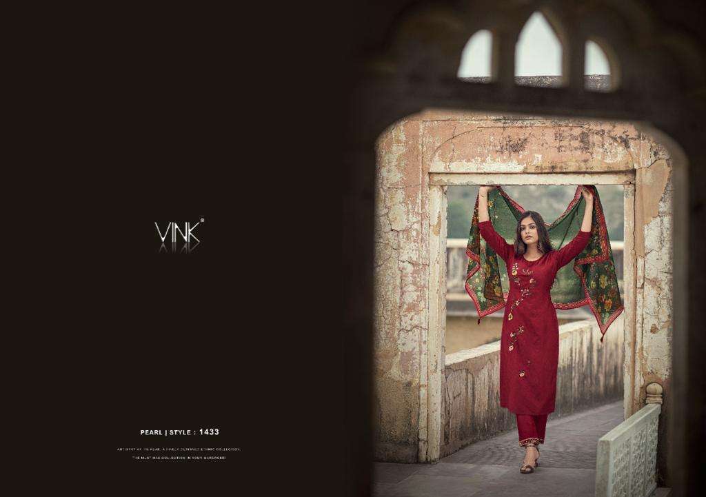 vink pearl series 1431-1436 handwork silk readymade suit