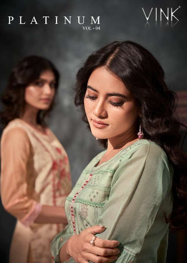 vink platinum vol 4 series 1511-1516 pure organza kurti