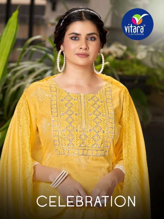 vitara fashion celebration exclusive designer kurti bottom with dupatta