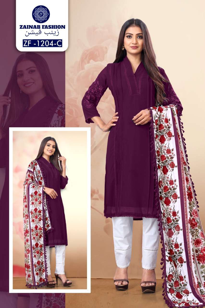 zainab fashion 1204 faux georgette readymade suit 