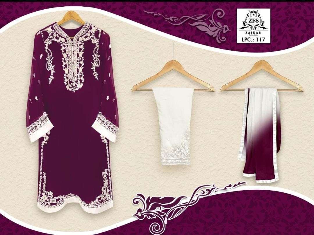 zainab fashion studio lpc 117 pure georgette readymade suit