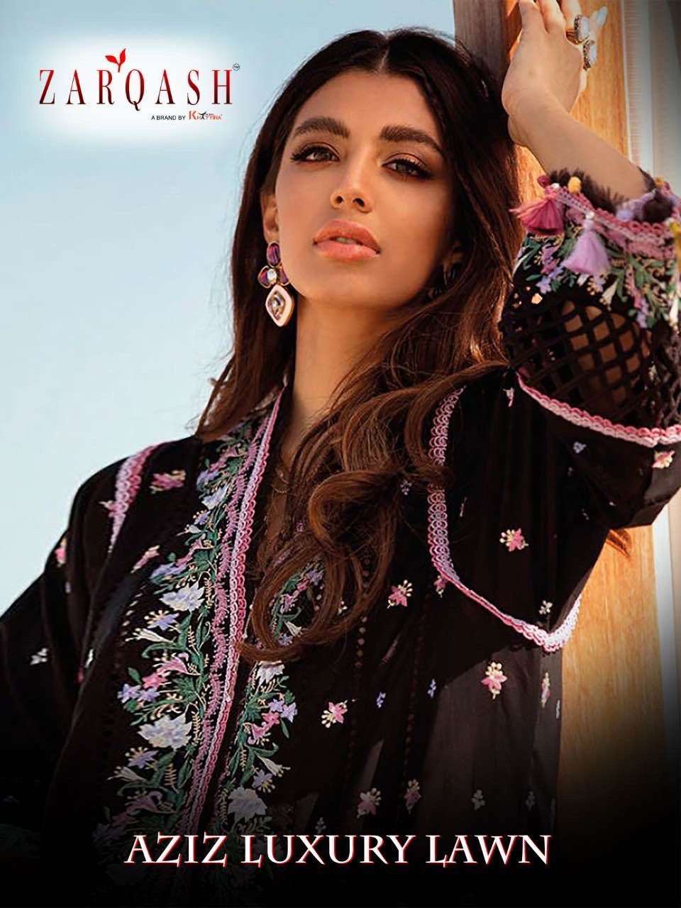 ZARQASH AZIZ LUXURY LAWN DESIGNER COTTON SUIT 