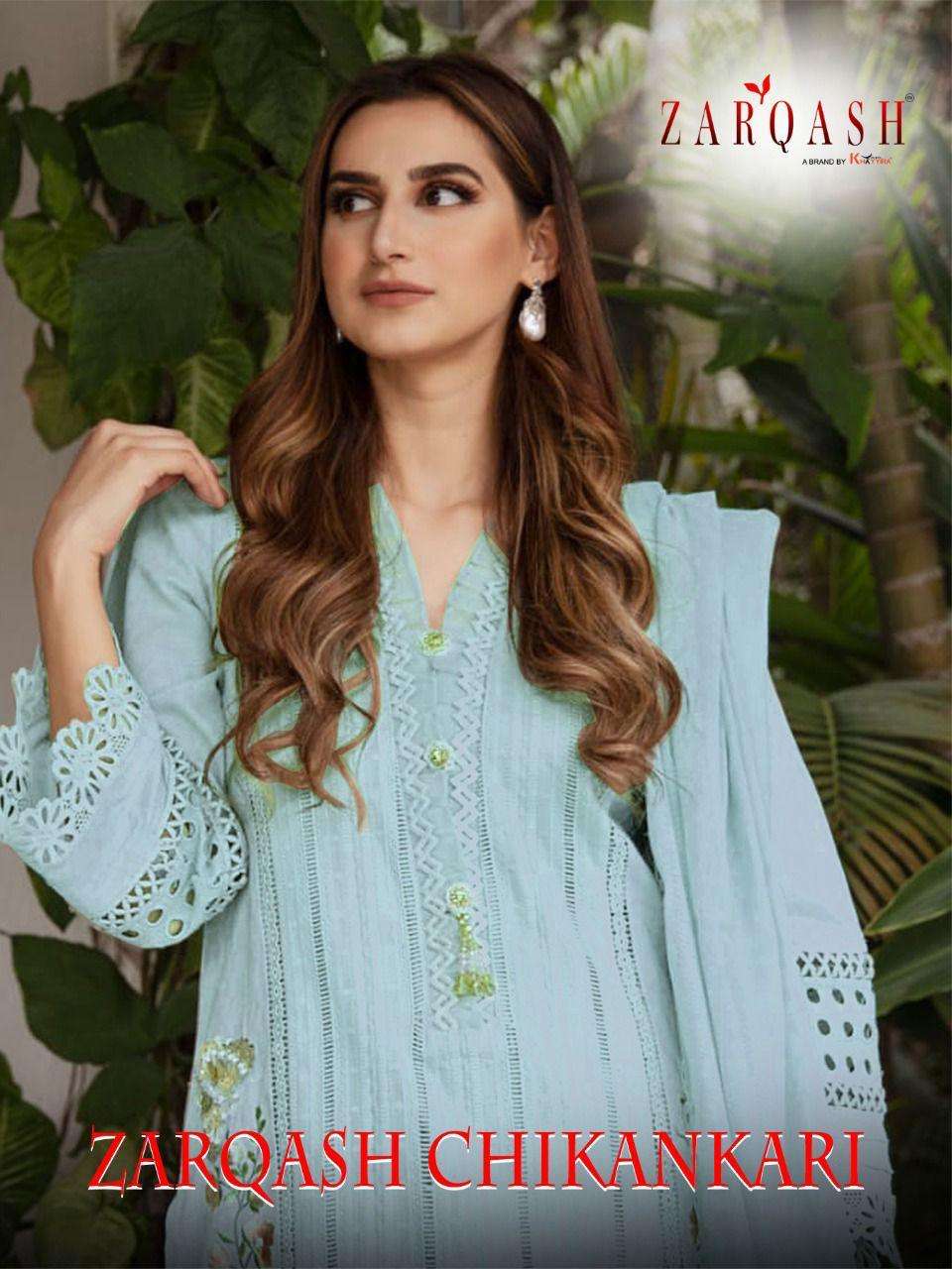 ZARQASH CHIKANKARI DESIGNER COTTON SUIT 