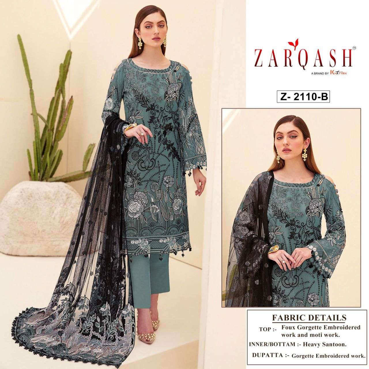 ZARQASH Z-2110 DESIGNER FAUX GEORGETTE SUIT 