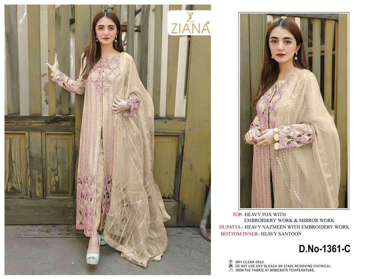 ziana 1361 design colours embroidery dress material 