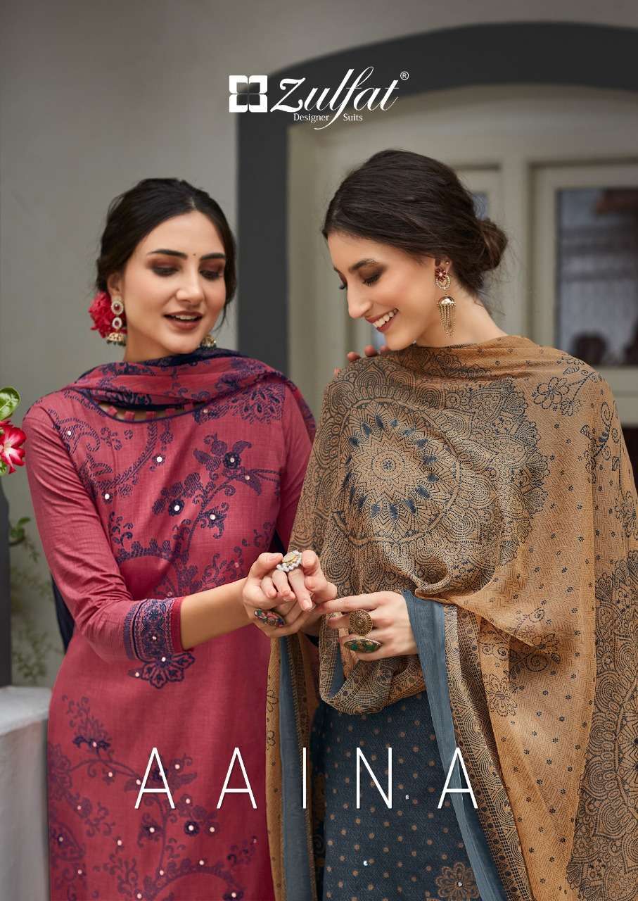 zulfat aaina series 432001-432010 pure Cotton suit