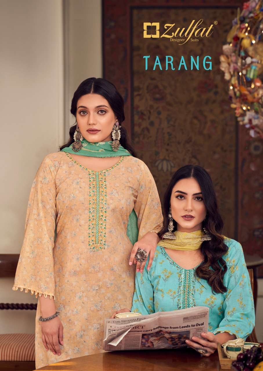 zulfat tarang series 433001-433010 pure cotton suit