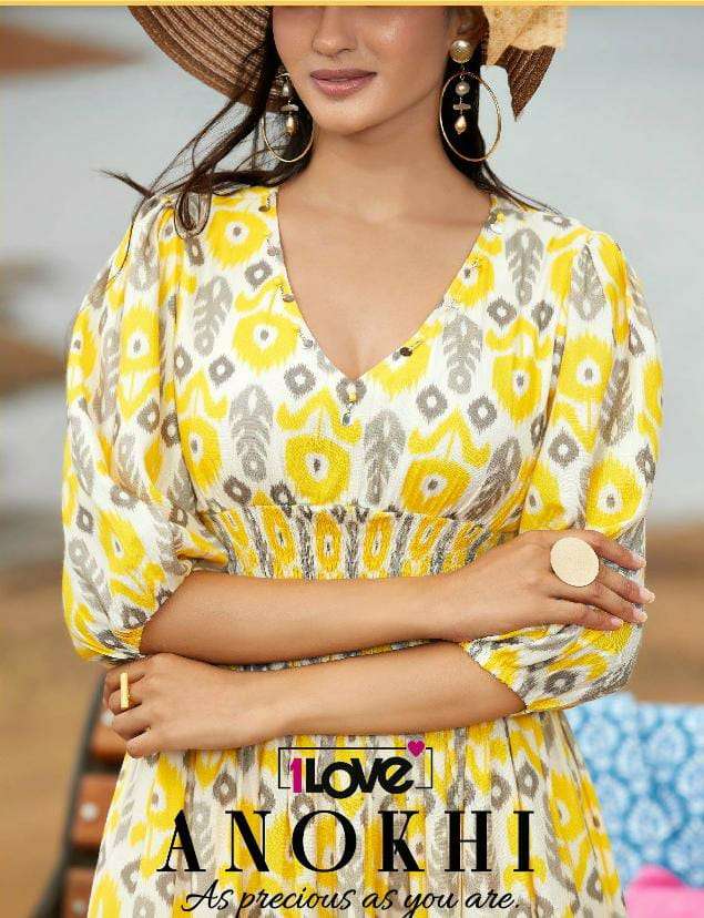 1love anokhi series 001-007 cotton and rayon kurti 