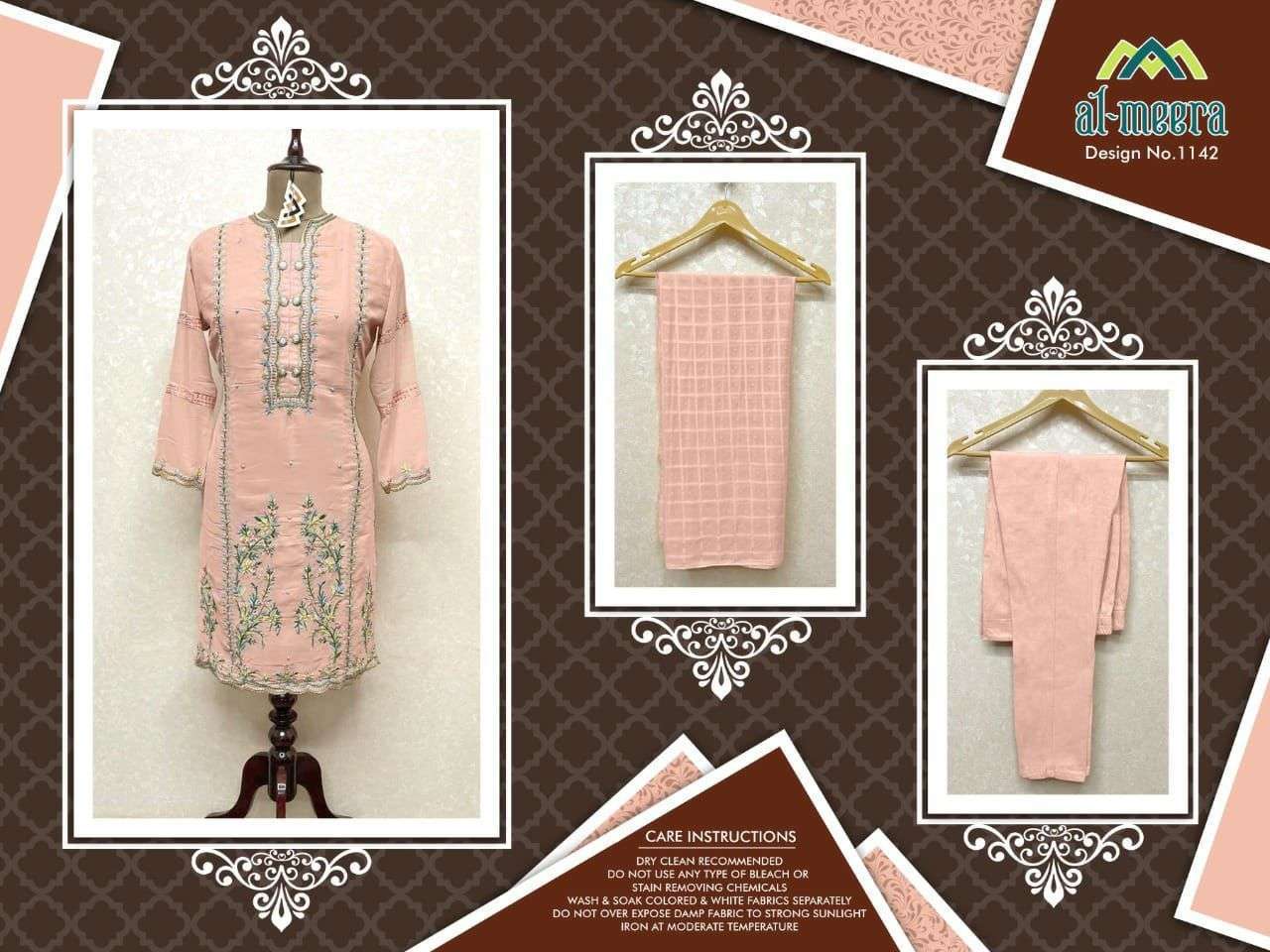 al meera 1142 faux georgette readymade suit