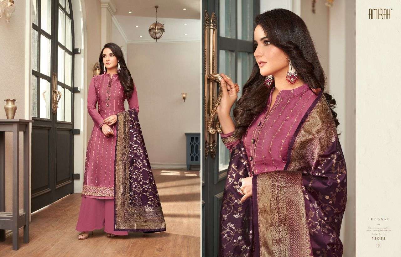 AMIRAH SHRINGAR DESIGNER HEAVY MODAL SATIN SILK SUIT 