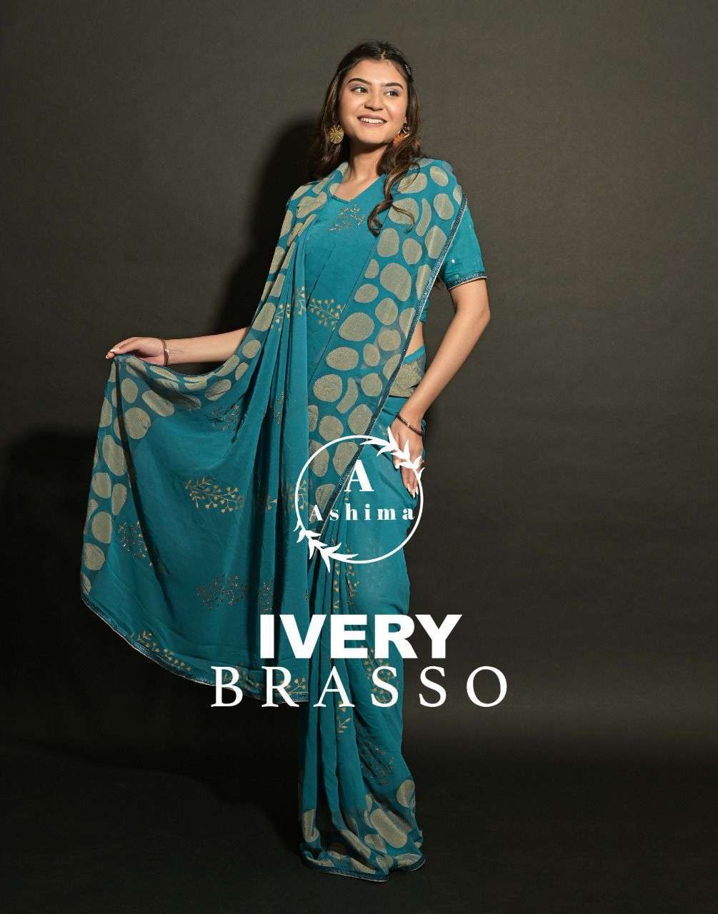 ashima ivery brasso series 5001-5008 georgette brasso saree