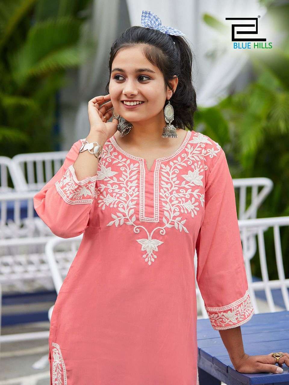 BLUE HILLS ADAA DESIGNER HEAVY MALAI RAYON KURTI 