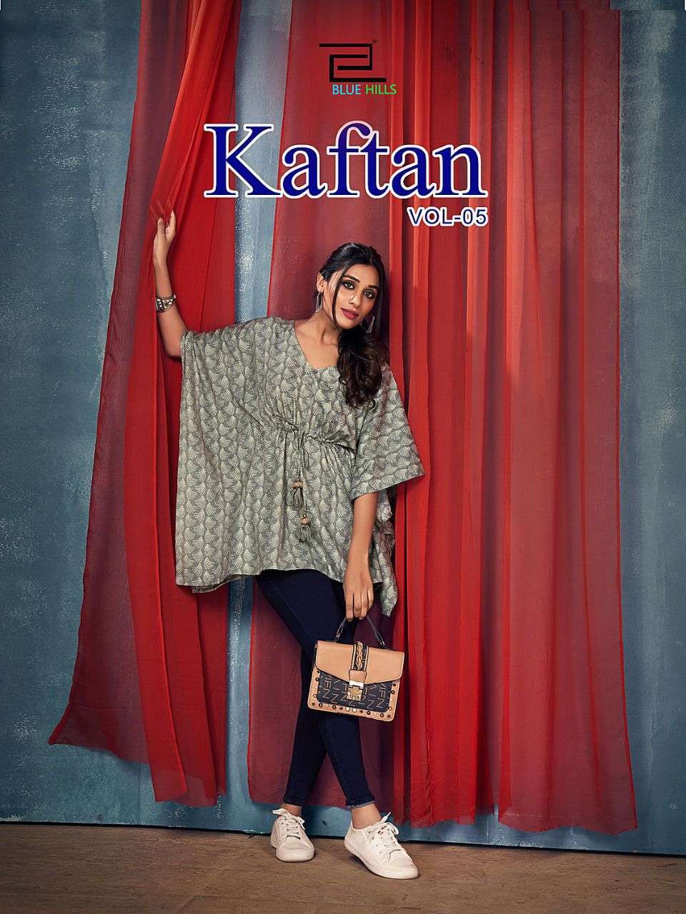 blue hills kaftan vol 5 series 5001-5004 14 kg rayon kurti
