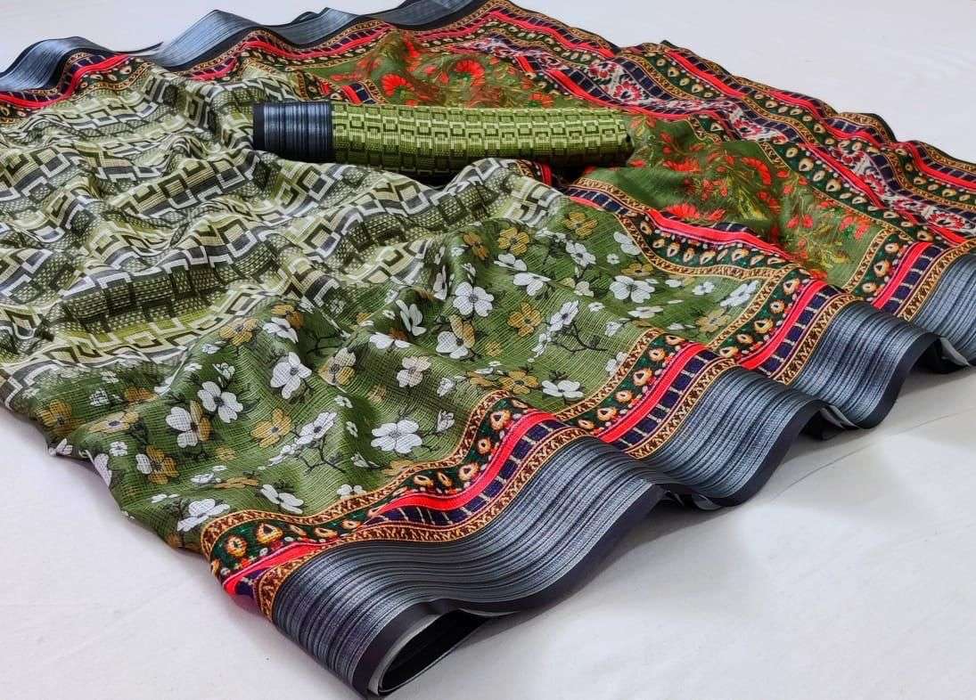 BT-52 DESIGNER SUPER KOTA SAREE WITH WEAVING SILVER BORDER
